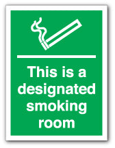 This is a designated smoking room - Direct Signs