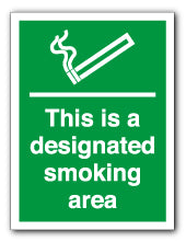 This is a designated smoking area - Direct Signs