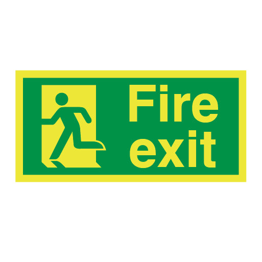 Photoluminescent Fire Exit Symbol Left Sign - Direct Signs