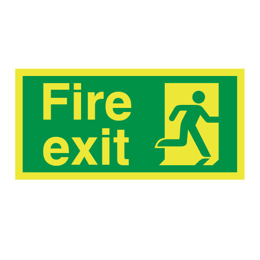 Photoluminescent Fire Exit Symbol Right Sign - Direct Signs