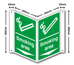 Smoking area + arrow down - Direct Signs