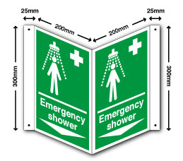 Emergency shower + arrow down - Direct Signs