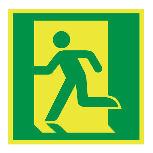 Photoluminescent Running Man Left Symbol Sign - Direct Signs