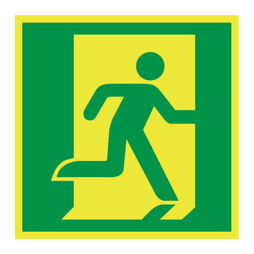 Photoluminescent Running Man Right Symbol Sign - Direct Signs