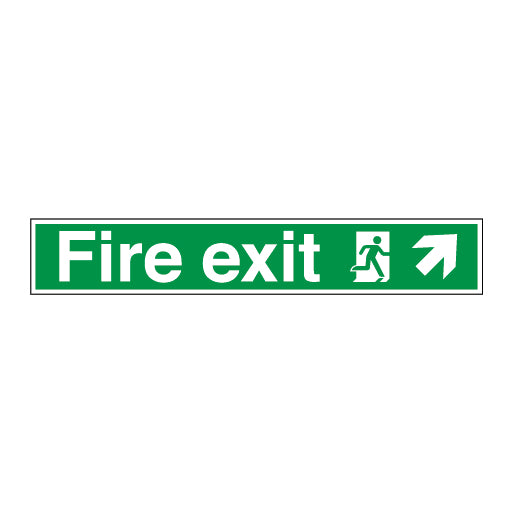 Fire Exit Running Man Symbol Arrow Angled Up Right - Direct Signs