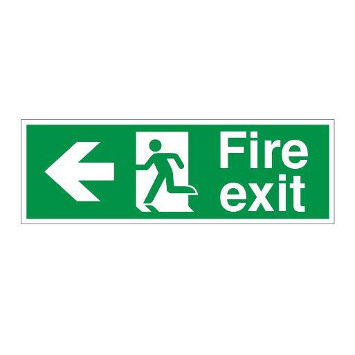 Fire Exit Running Man Symbol Arrow Left - Direct Signs