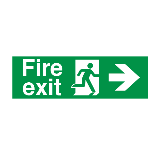 Fire Exit Running Man Symbol Arrow Right - Direct Signs