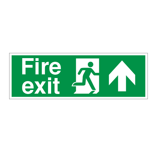 Fire Exit Running Man Symbol Arrow up Right - Direct Signs