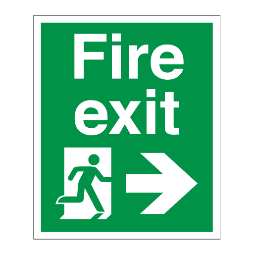Fire Exit Symbol Arrow Right Pillar - Direct Signs