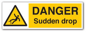 DANGER Sudden drop - Direct Signs