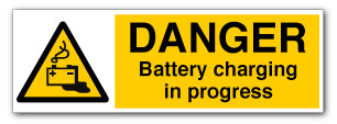 DANGER Battery charging in progress - Direct Signs