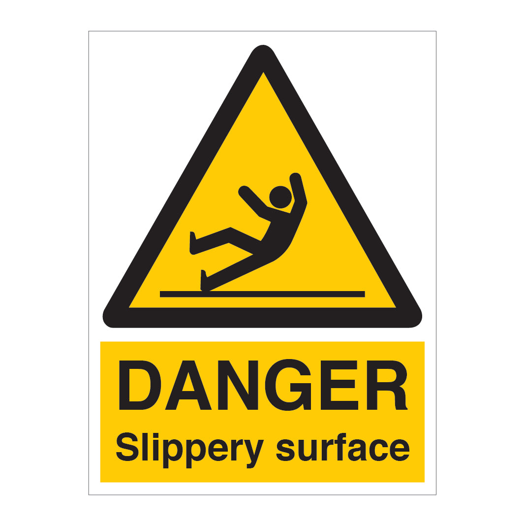 DANGER Slippery Surface Sign - Direct Signs