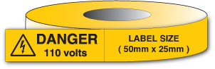 DANGER 110 volts - Direct Signs