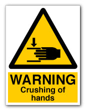 WARNING Crushing of hands - Direct Signs