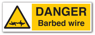 DANGER Barbed wire - Direct Signs