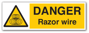 DANGER Razor wire - Direct Signs