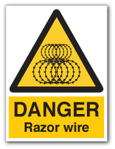 DANGER Razor wire - Direct Signs