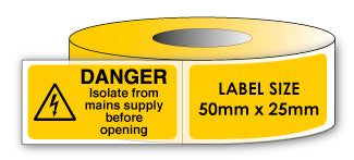 DANGER Isolate from mains supply before opening - Direct Signs