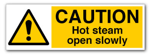 CAUTION Hot steam open slowly - Direct Signs
