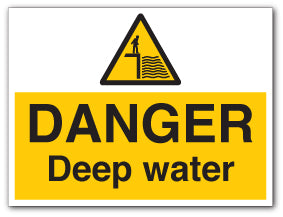 DANGER Deep water - Direct Signs