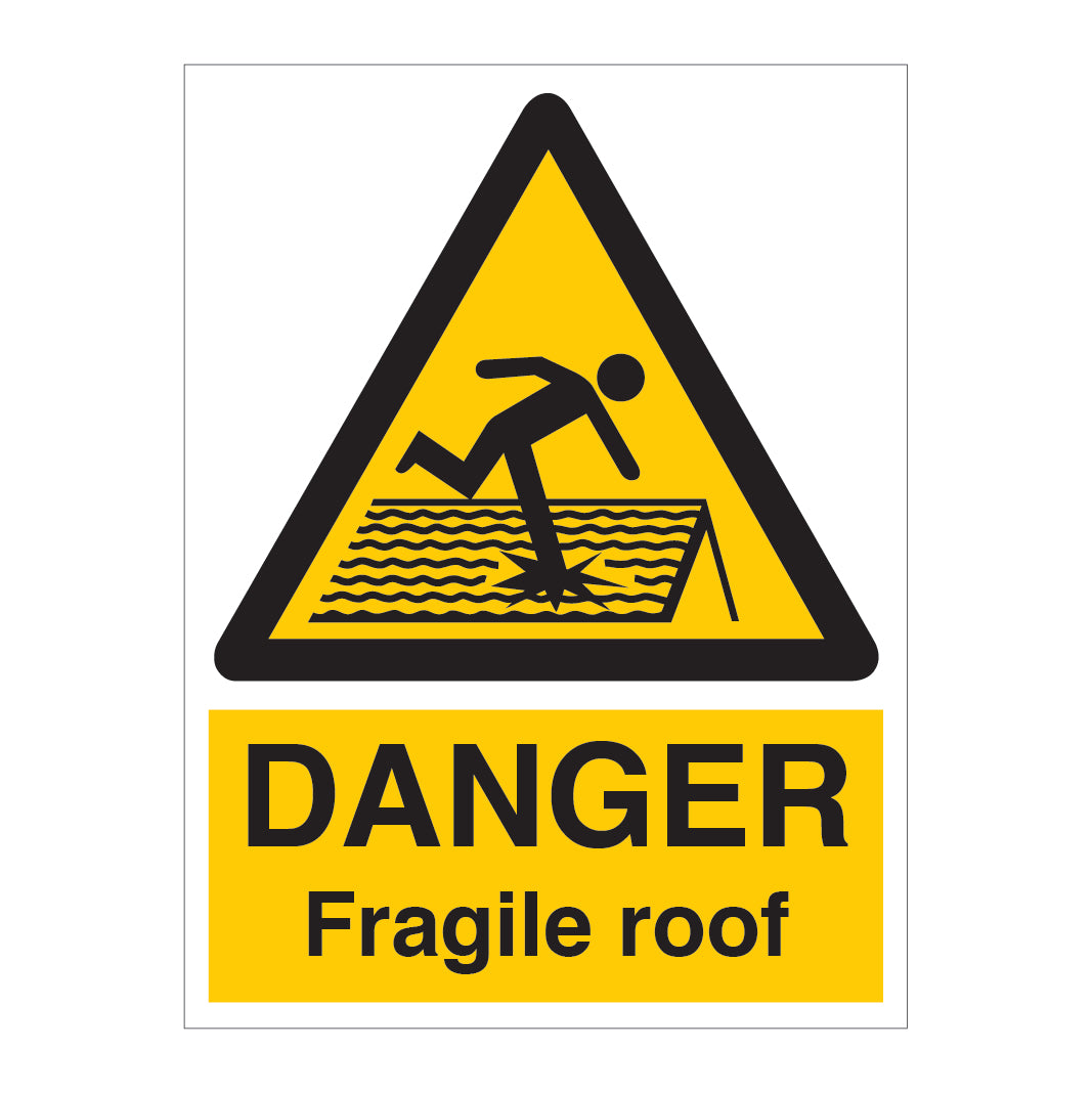DANGER Fragile Roof Sign - Direct Signs