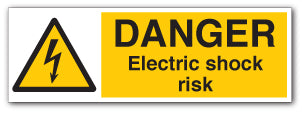 DANGER Electric Shock Risk Signs - Direct Signs