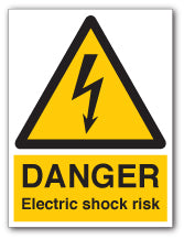 DANGER Electric Shock Risk Signs - Direct Signs