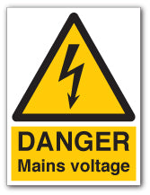 DANGER Mains Voltage Signs - Direct Signs