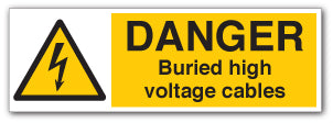 DANGER Buried High Voltage Cables Signs - Direct Signs